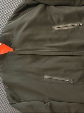 Men's Black Bomber Jacket with Orange Lining